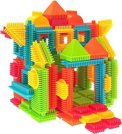 PicassoTiles PTB120 120pcs Bristle Shape 3D Building Blocks Magnet Tiles Interlock Construction T... | Amazon (US)