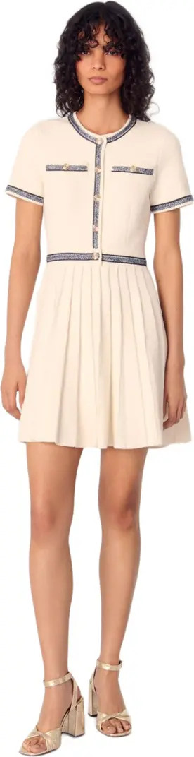 Pleated knit short dress | Nordstrom