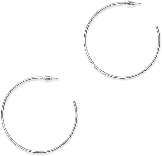 ESMATOO Gold Hoop Earrings for Women - Plated Gold 20mm/30mm/40mm/60mm Lightweight Thin Hoop Earr... | Amazon (US)