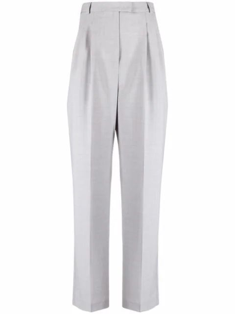 high-waisted wool-blend trousers | Farfetch (UK)