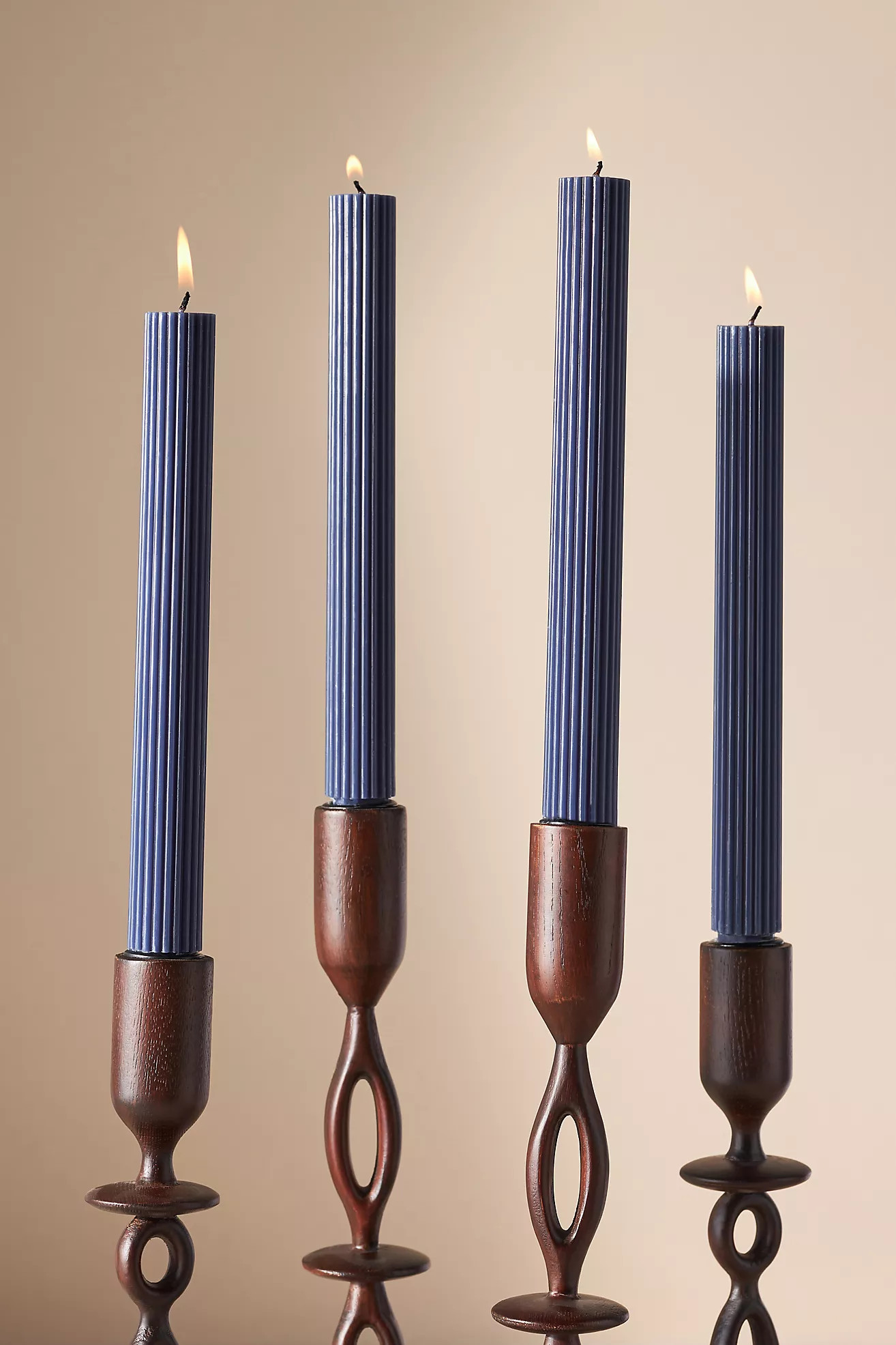 Fluted Taper Candles, Set of 4 | Anthropologie (US)