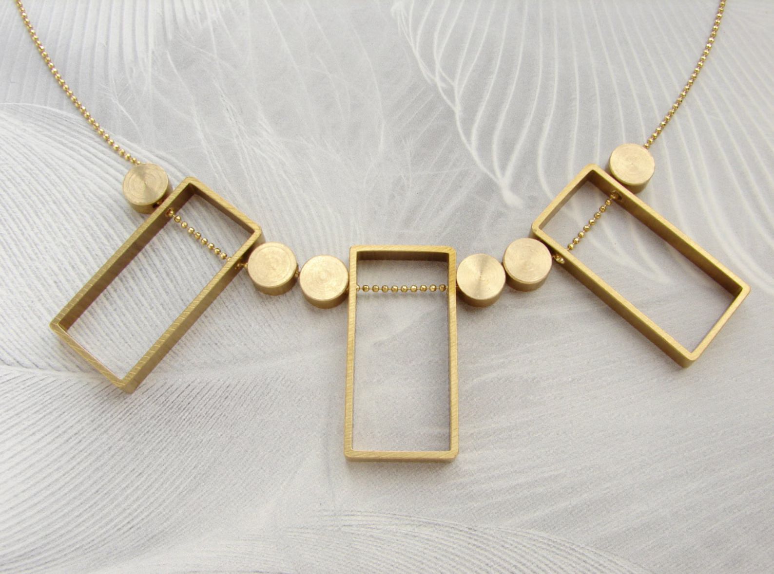Art Deco Statement necklace, geometric statement necklace, architectural shape gold statement nec... | Etsy (US)