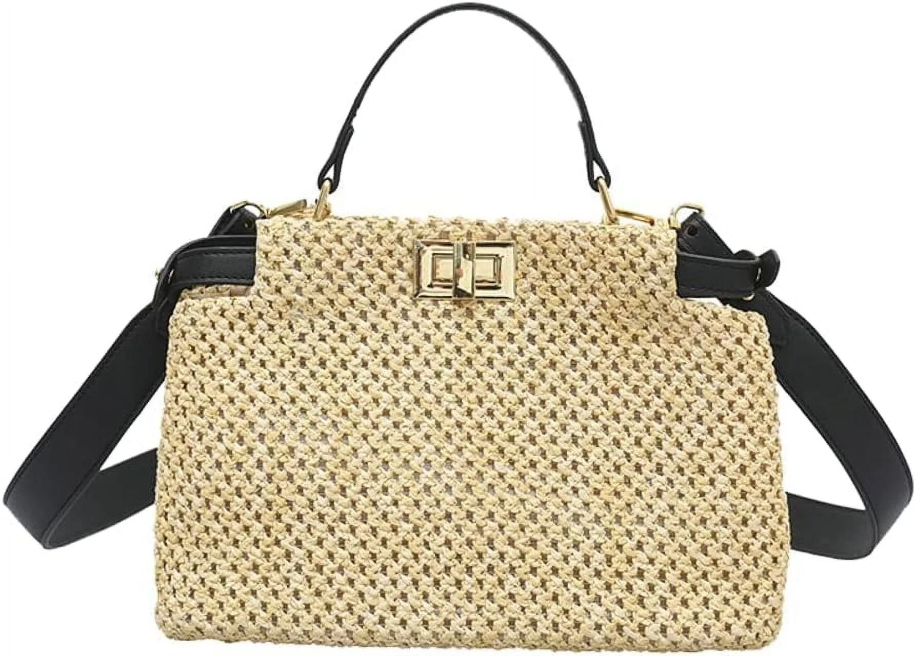 LinYooLi Woven Straw Bag for Women Summer Beach Bag Mini Tote Straw Shoulder Bag Chic Handbag Sat... | Walmart (US)