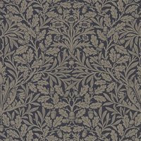Morris & Co Pure Acorn Wallpaper in Charcoal/Gilver by DecoratorsBest | DecoratorsBest