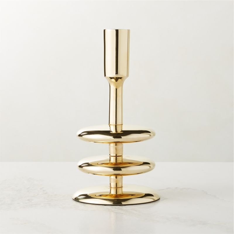 Latto Modern Brass Taper Candle Holder Large + Reviews | CB2 | CB2