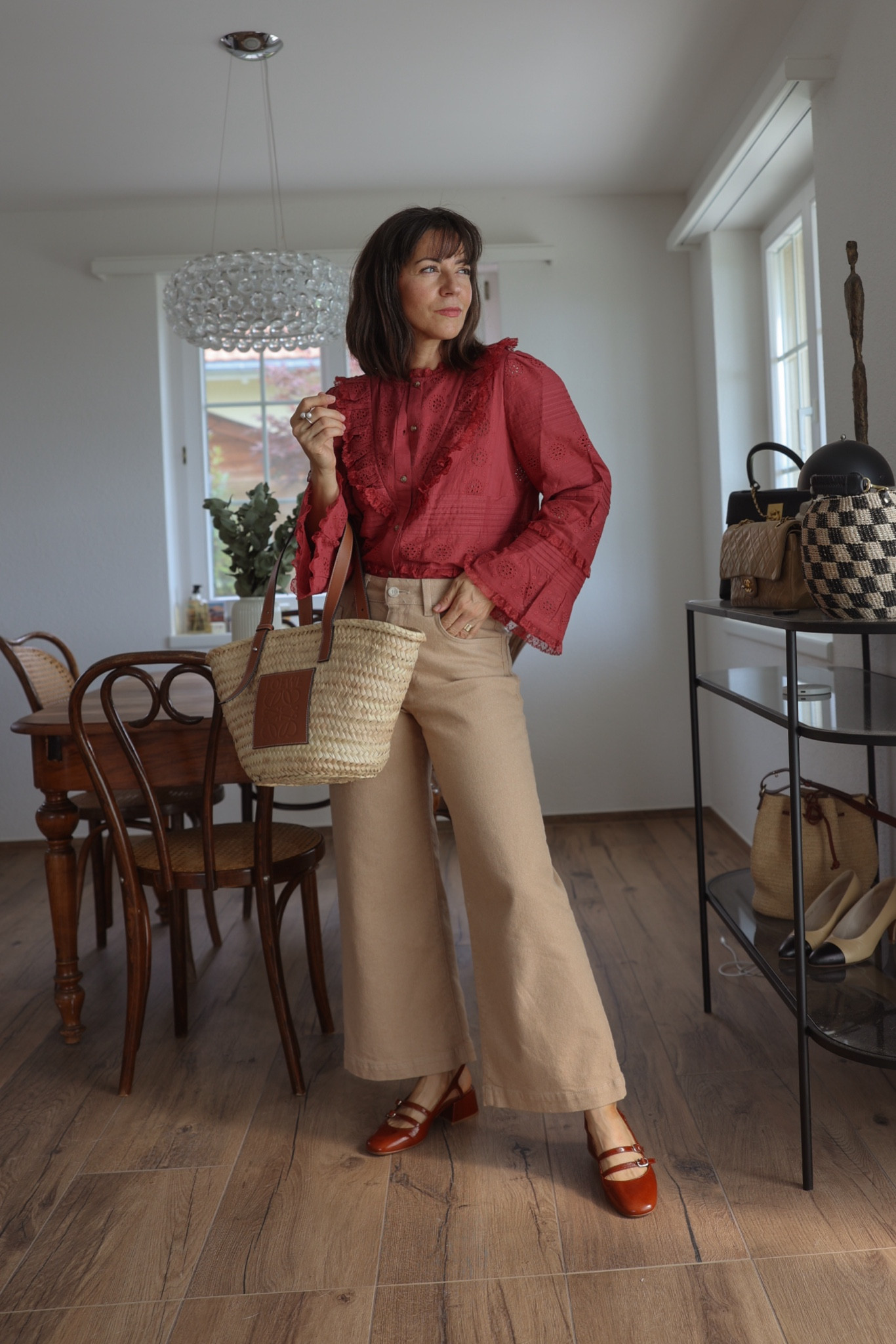 Beige wide leg jeans (these ones are very similar to the Le Crop from Sézane), a romantic shirt with the most beautiful details in a gorgeous rosewood color, camel Mary Jane’s (or babies) and a basket bag for these Summer days. 

Linked the Le Crop Jeans by Sézane too, they’re very similar to the Mavi ones which I’m wearing. 

Linked some other basket bags too, from lower price point up.

Blouse: Nele Shirt Sézane
Mary Jane’s: Paula Babies
Jeans: Paloma wide leg by Mavi Jeans
(Get 10% off with code AUDREY for US customers) my most worn jeans at the moment 🤎
Bag: Loewe Medium Basket bag 



#LTKeurope #LTKsummer #LTKstyletip