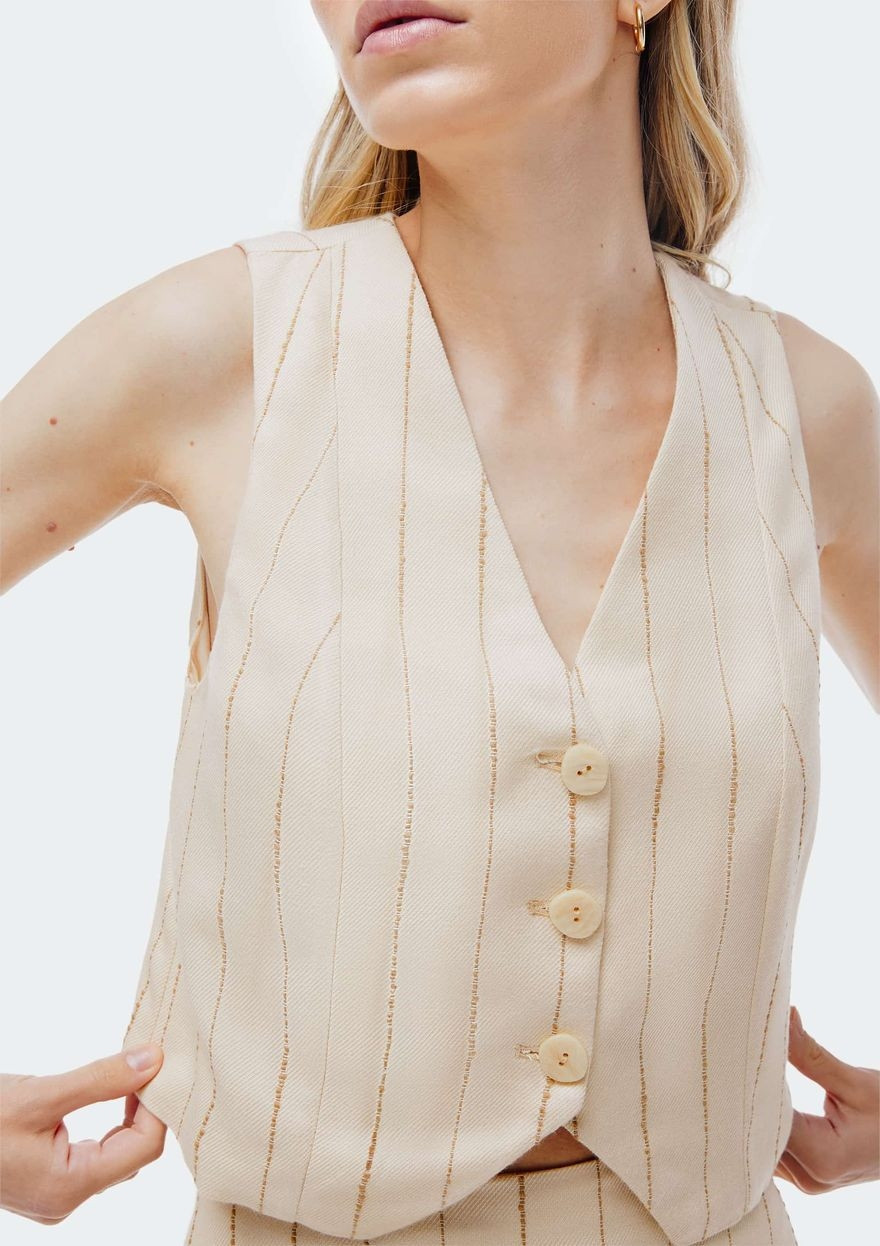 colete feminino fio tinto - creme | Hering (BR)