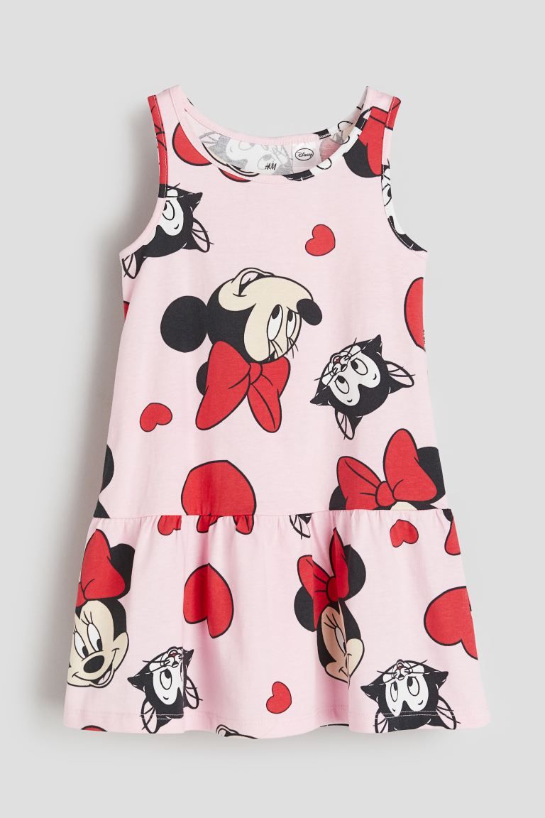 Printed Cotton Dress - Light pink/Minnie Mouse - Kids | H&M US | H&M (US + CA)