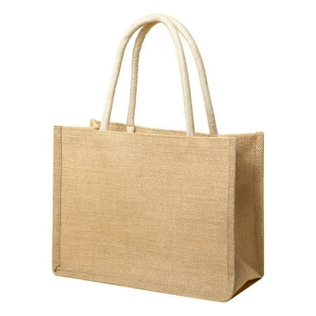 Burlap Bags, 1 Pc Burlap Gift Bags, Jute Bag, Small Burlap Jute Reusable Canvas Gift Favors Bag with Handles, Blank Tote, Women Grocery Shopping, Bachelorette Party, Beach Trip, DIY | Walmart (US)