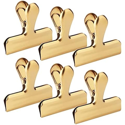 Croc Jaws Chip Clips Gold. Stainless Steel. 3 Inches - Pack of 6 | Amazon (US)