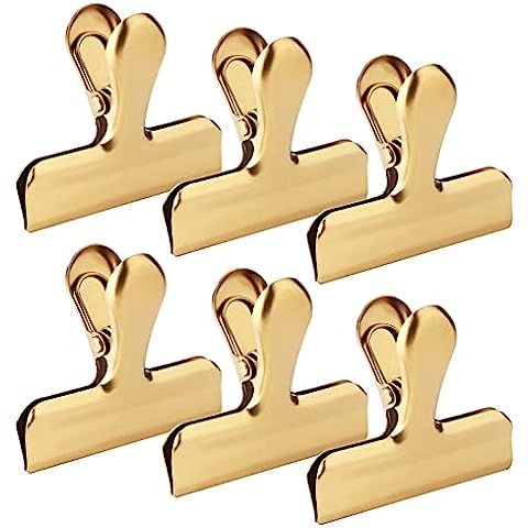 Croc Jaws Chip Clips Gold. Stainless Steel. 3 Inches - Pack of 6 | Amazon (US)