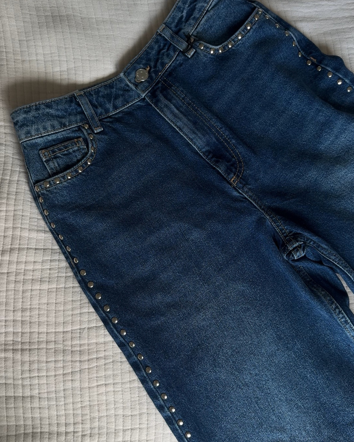 reformation studded jeans dupe. perfect autumn jeans 

#LTKuk #LTKstyletip #LTKautumn