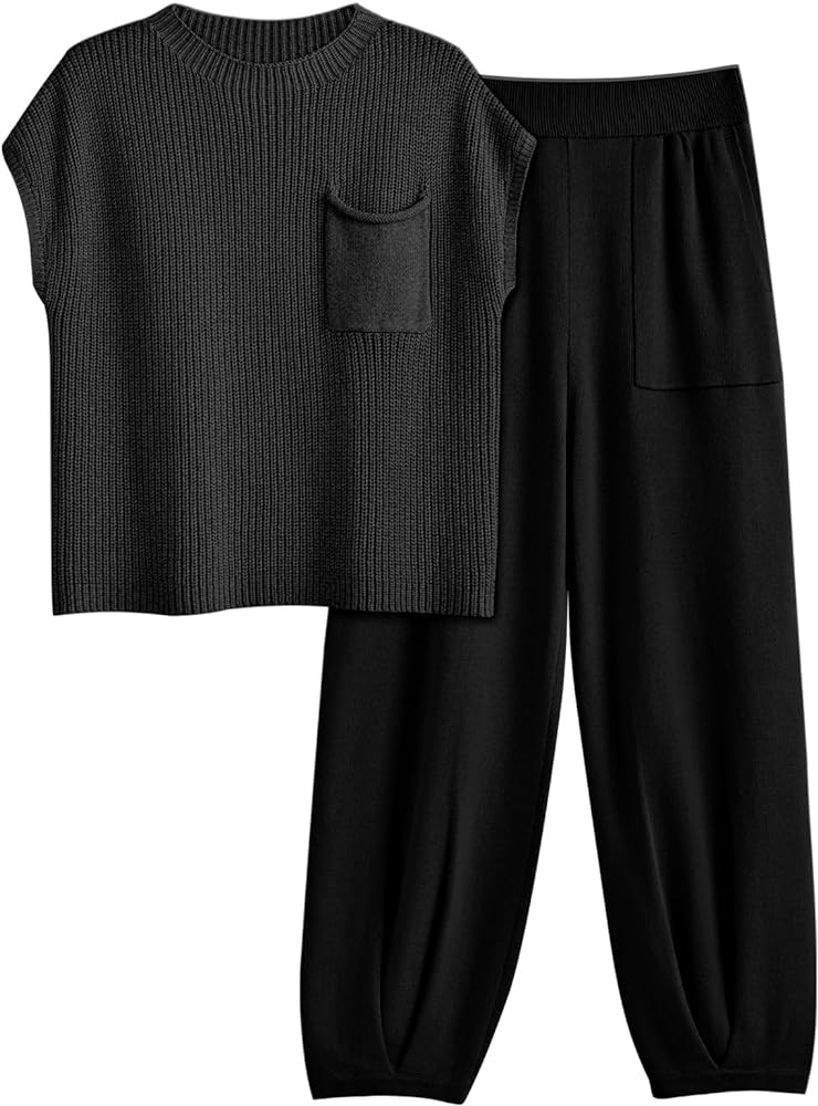 LILLUSORY 2 Piece Knit Sets For Women Trendy Sweatsuit Sets | Amazon (US)