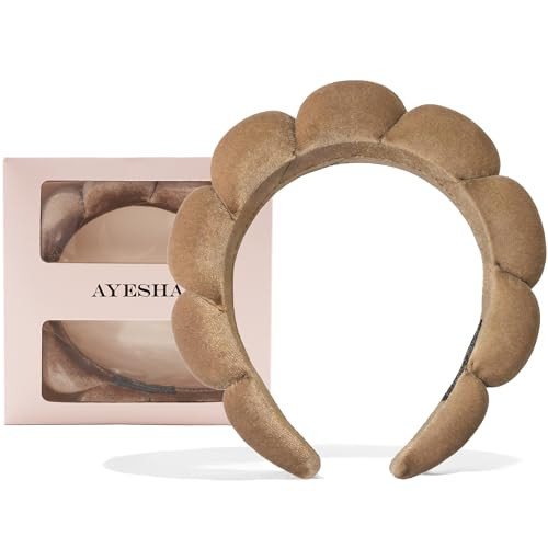 Ayesha Brown Spa Headband for Washing Face Sponge Makeup Headbands Skincare Headband Soft Hair band to Facial Clean | Amazon (US)