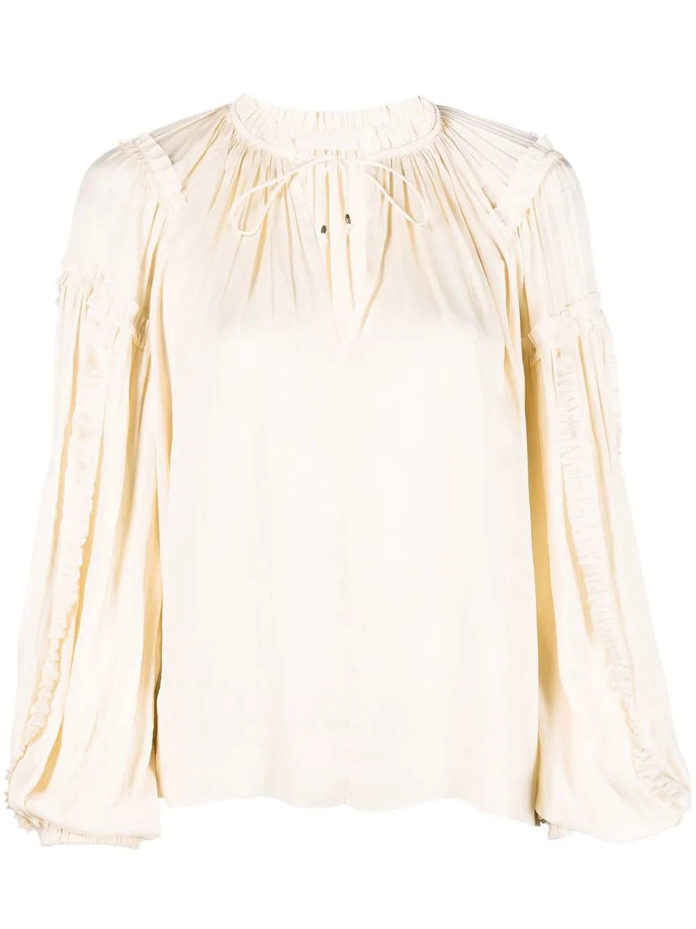 Ulla Johnson gathered-detail long-sleeve Blouse - Farfetch | Farfetch Global