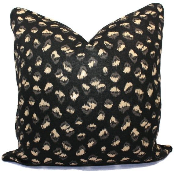 Lee Jofa Groundworks Feline Ebony Pillow Cover, Throw Pillow, Accent Pillow, Toss Pillow, Kelly Wear | Etsy (US)