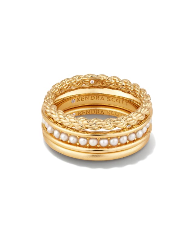 Arya Gold Ring Set in White Pearl | Kendra Scott