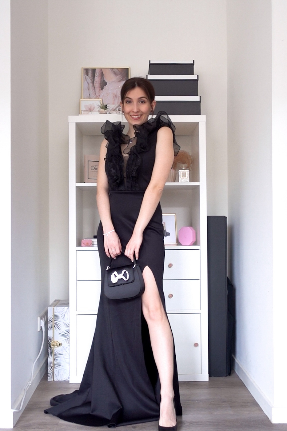 Finding the perfect wedding guest dress can be challenging sometimes but I got you! Here is a beautiful black dress with ruffles that will make you feel like a million bucks! I combined it with black and silver minimal accessories in order to not distract from it. What do you think?

#LTKeurope #LTKparties #LTKwedding