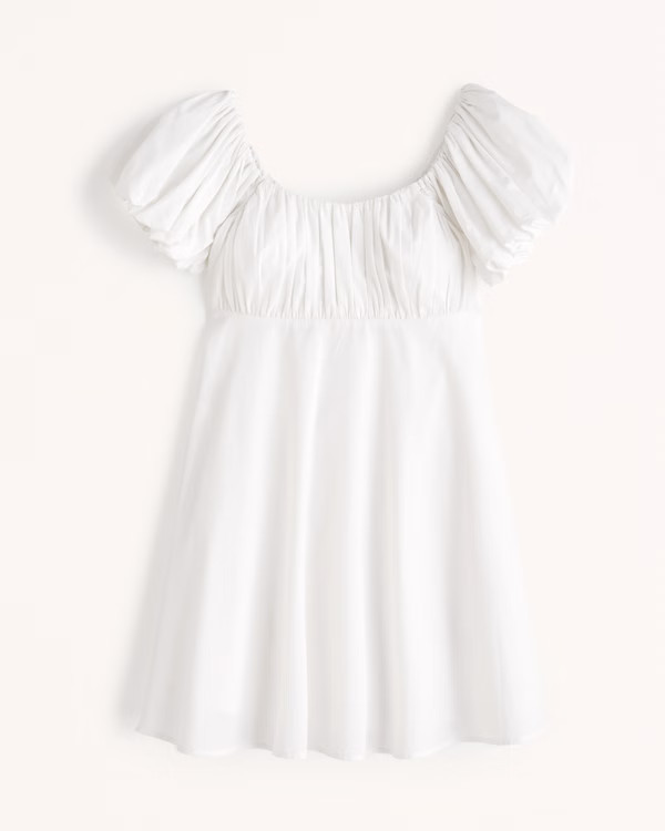 Ruched Puff Sleeve Mini Dress | Abercrombie & Fitch (US)