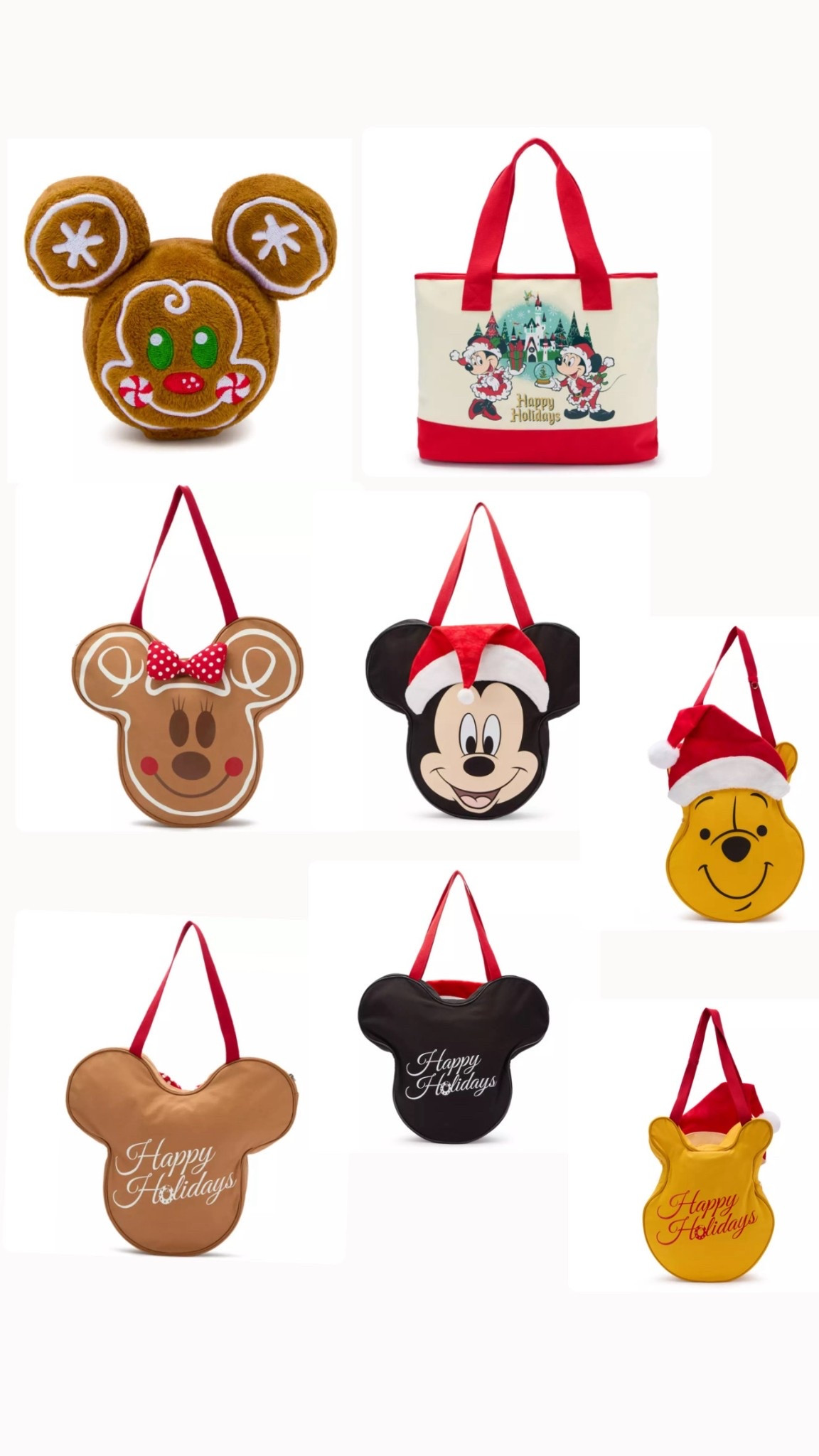 Disney Holiday Totes and Ears Gingerbread Minnie Santa Mickey & Pooh 

#LTKGiftGuide #LTKHoliday #LTKSeasonal
