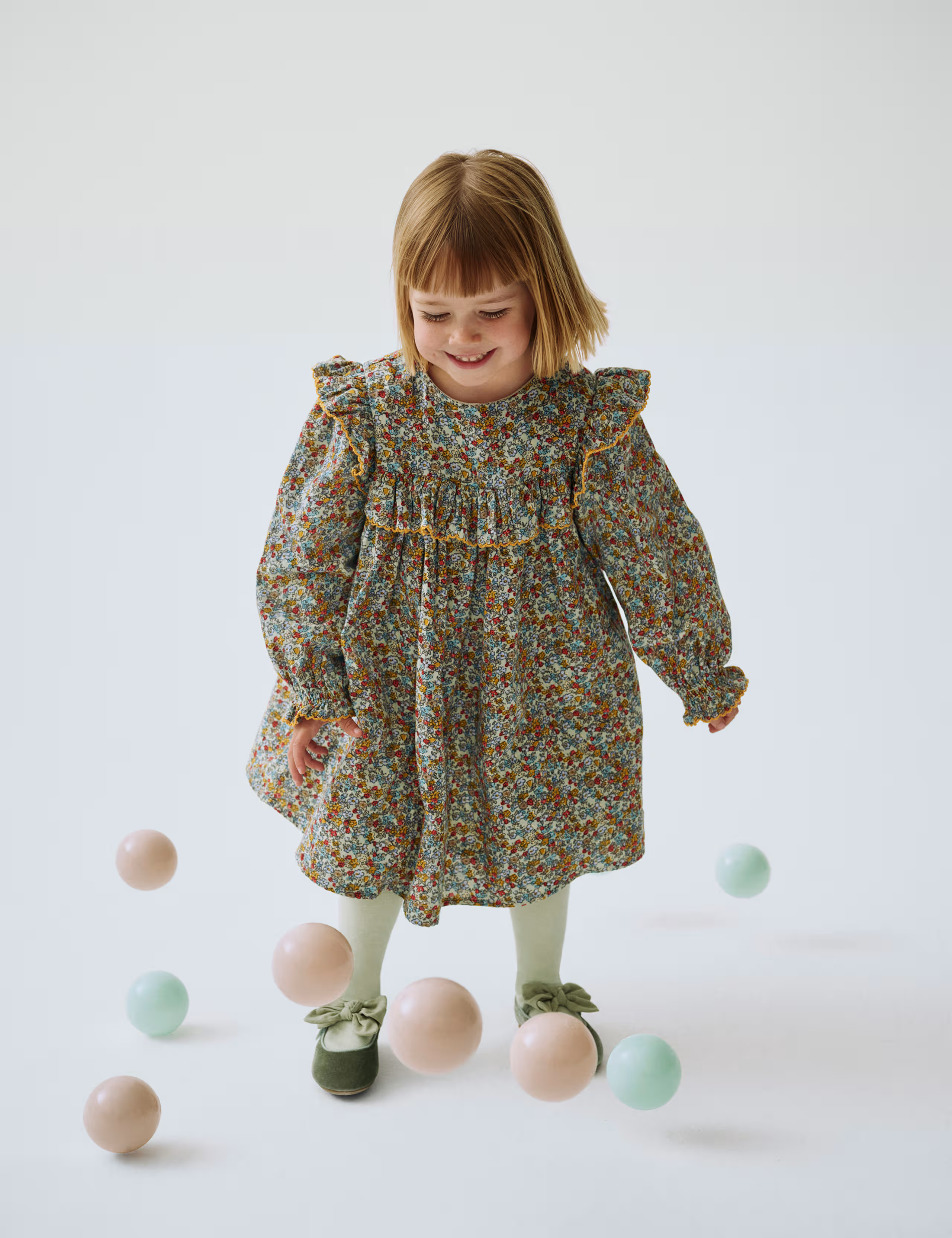 2pc Cotton Rich Floral Dress & Tights Set (1-10 Yrs) | Marks & Spencer (UK)