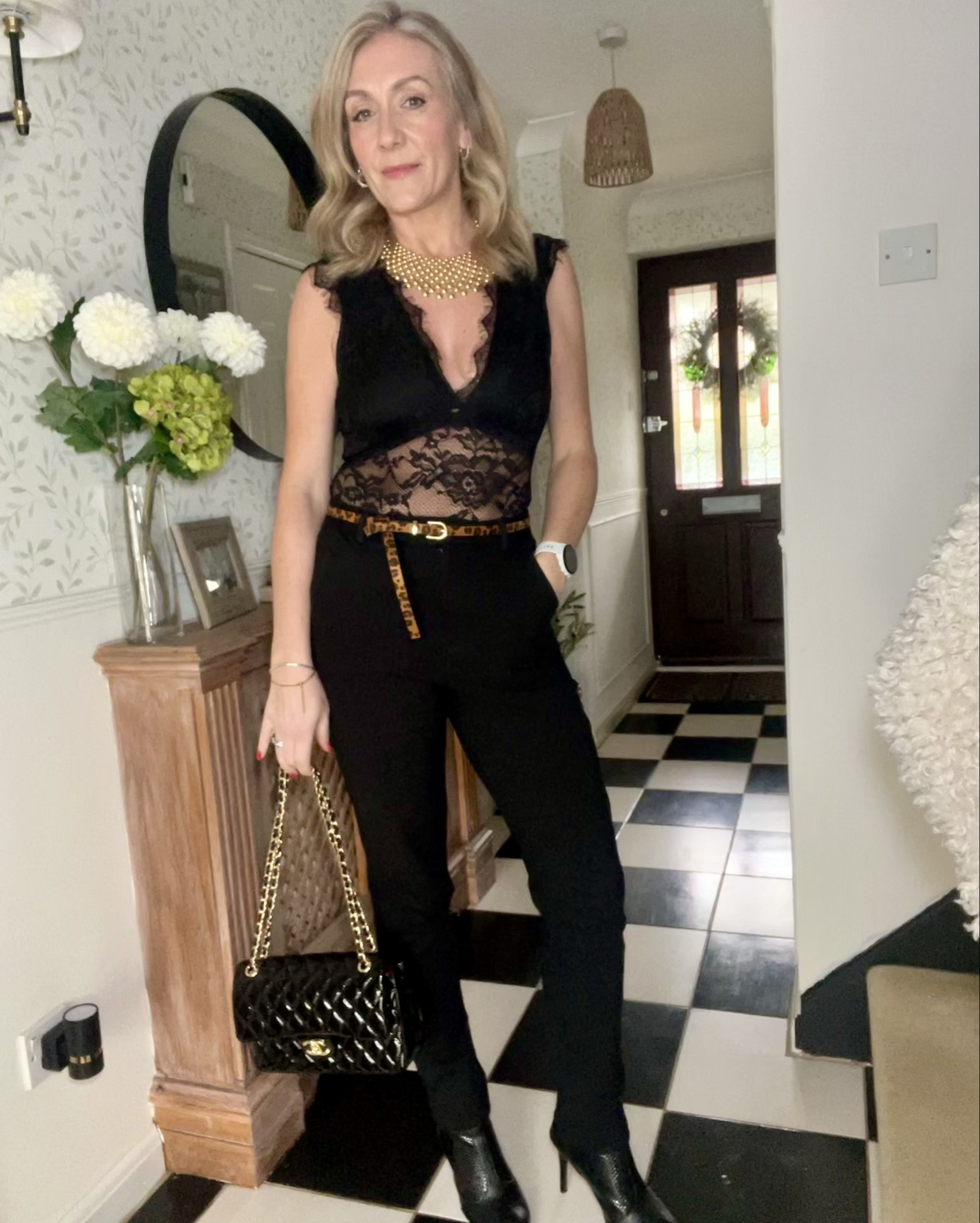 Black chic was the brief 🖤✨

Last night’s he party look was all about sleek silhouettes with a little edge. I went for an all-black moment with lace detailing, tailored trousers and pointed heels, classic but never boring. Finished with gold accents to lift it and add a touch of glam. Effortless, timeless, and perfect for an evening that calls for understated elegance.

Everything linked for those “what are you wearing?” moments 🤍

#LTKpartywear #LTKuk #LTKFashionMonth