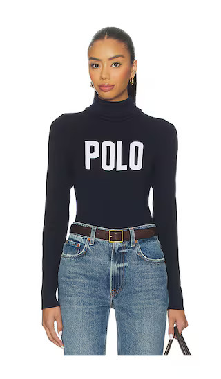 Polo Ralph Lauren Logo Turtleneck Sweater in Navy. - size L | Revolve Clothing (Global)