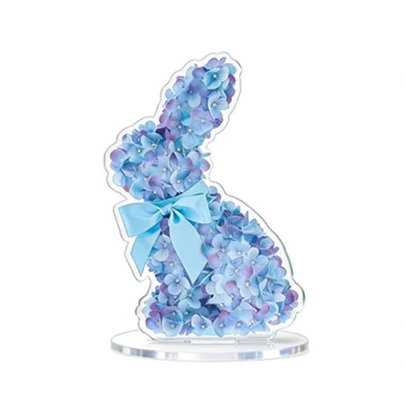 Hydrangea Artificial Flowers, Blue Hydrangea Bunny Tabletop Decor,Easter Celebration Decoration for Table Mantel Centerpiece, 8 Inches | Walmart (US)