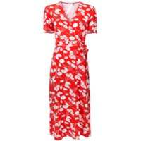 Rixo London floral printed wrap dress - Red | Farfetch EU
