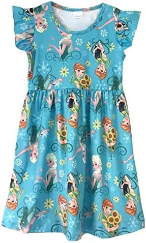 Frozen Dress for Girls,Toddler Girls Frozen Dress,Toddler Girls Flutter Sleeve Summer Dress for 1... | Amazon (US)