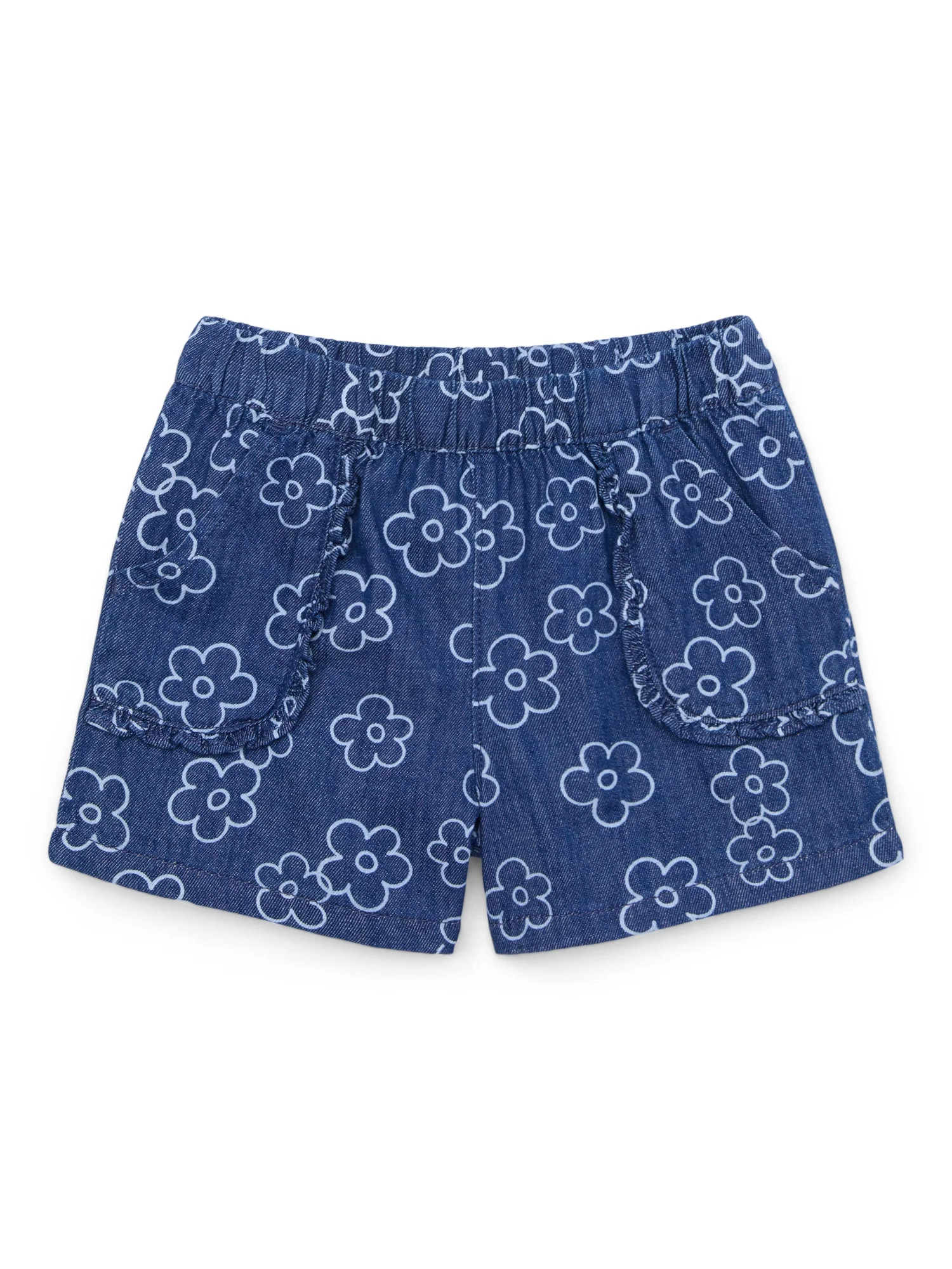Garanimals Toddler Girl Print Denim Shorts with Ruffle Pocket, Sizes 18M-5T | Walmart (US)