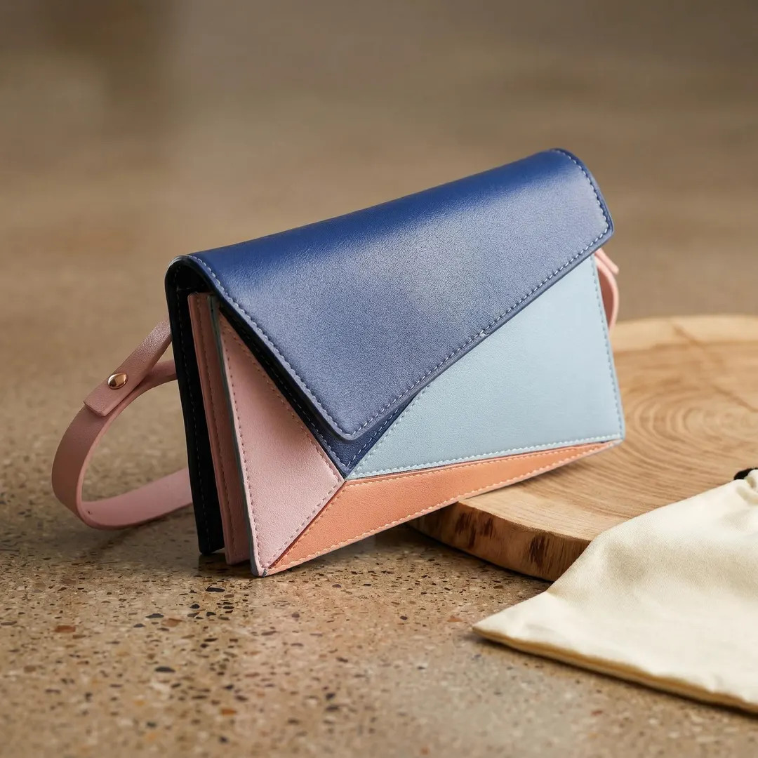 Color Block Crossbody Bag | Vegan Leather Minimalist Shoulder Purse | Gift for Her - Etsy | Etsy (US)