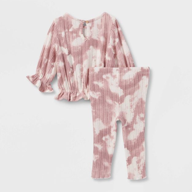 Grayson Collective Baby Girls' 2pc Tie-Dye Top & Bottom Set - Rose Pink | Target