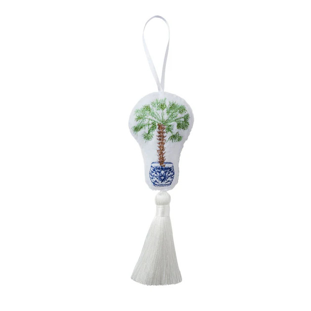 Grandmillennial Palm Tree Bauble Ornament | Cailini Coastal