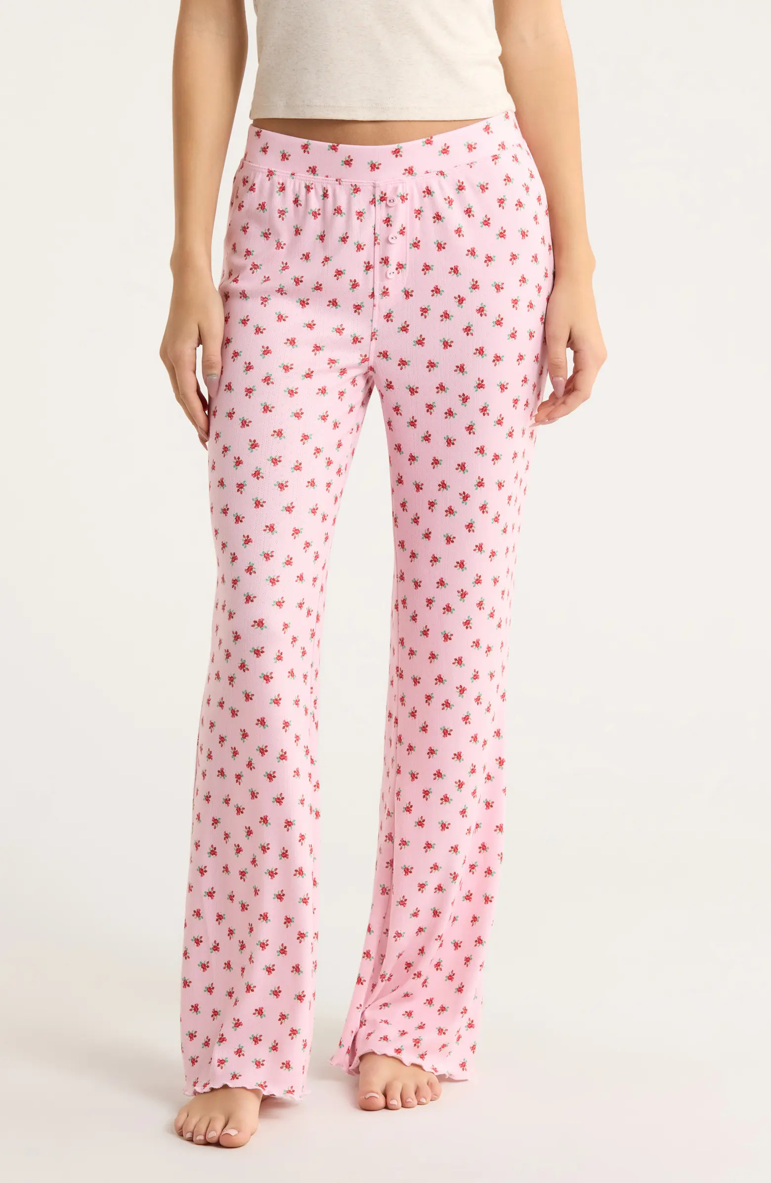 Crazy for the Holidays Brushed Pointelle Pajama Pants | Nordstrom