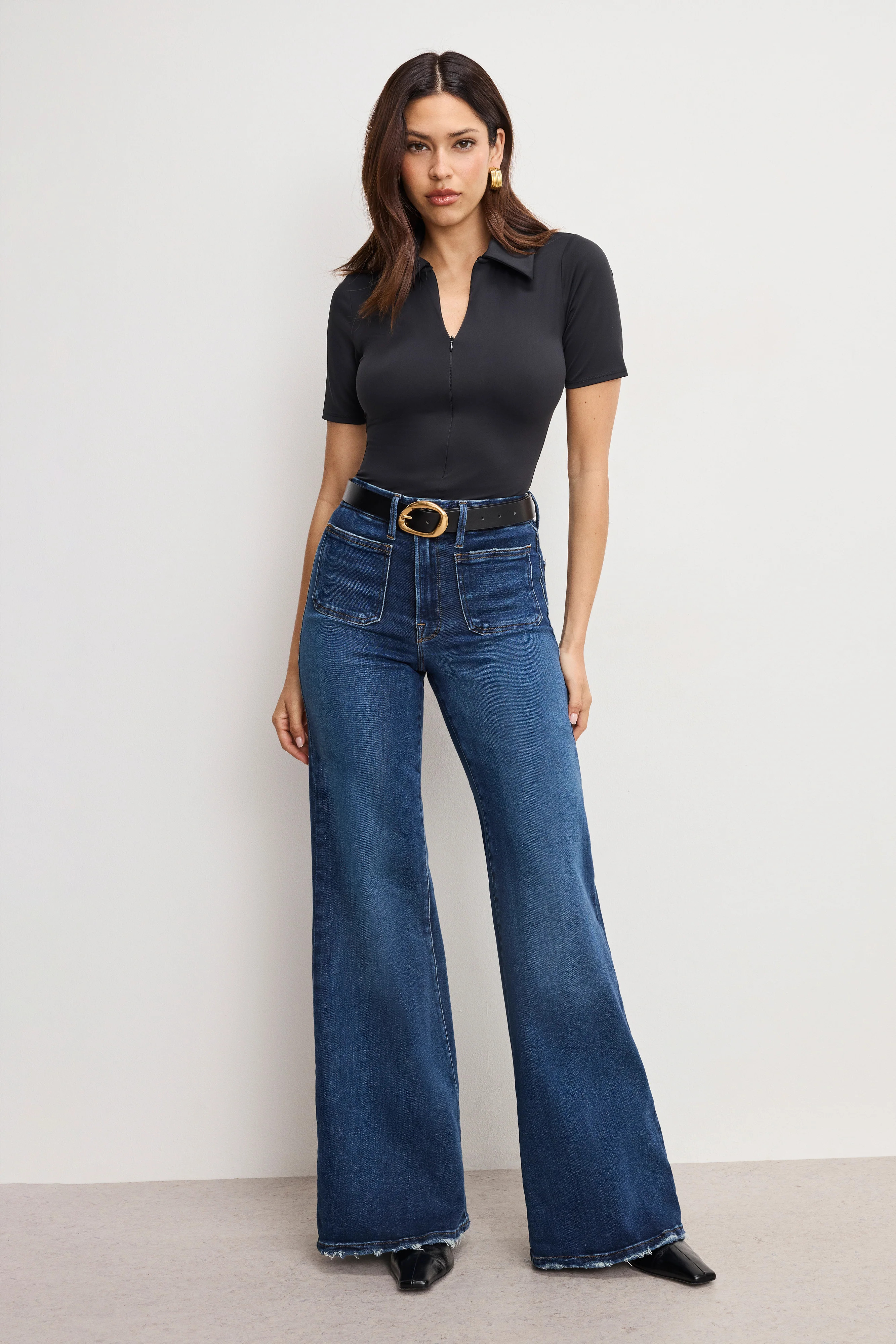 SOFT TECH GOOD WAIST PALAZZO JEANS | INDIGO511 - GOOD AMERICAN | Good American