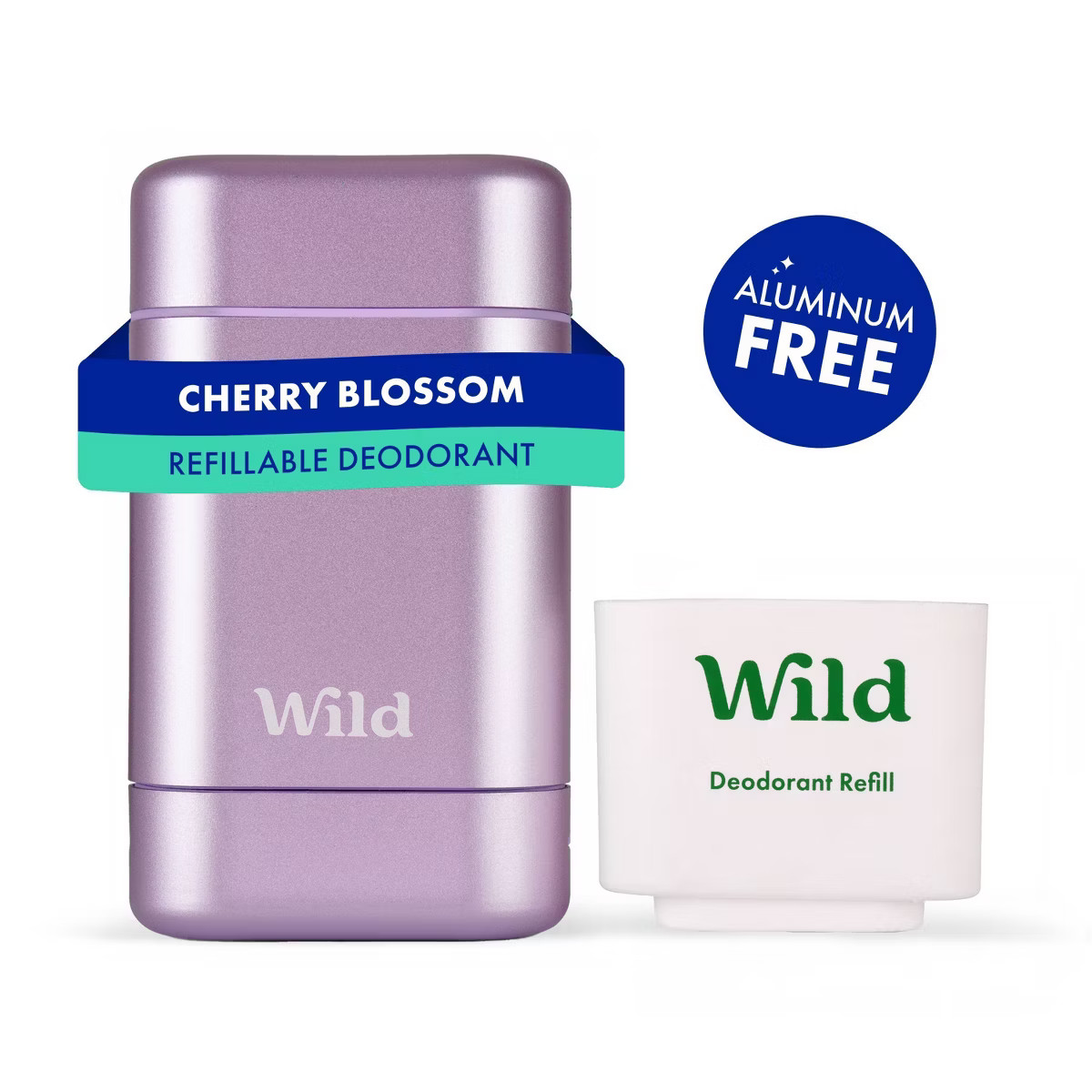 Wild Cosmetics - Refillable Purple Case with Cherry Blossom - Aluminum Free Deodorant - Starter P... | Target
