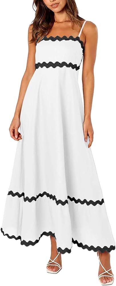 Maxi Dress for Women Plus Size Sleeveless Prom Dress Summer Boho Dresses Wedding Guest Dress Smoc... | Amazon (US)