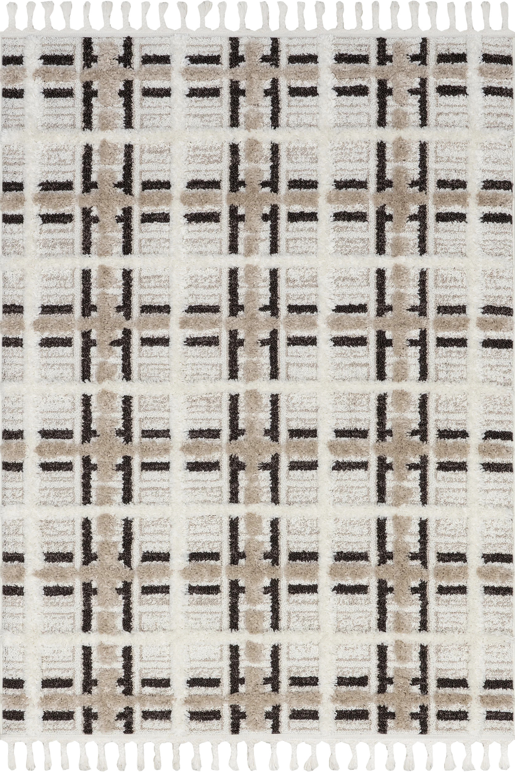 Scarletta Plaid Tasseled Rug | Rugs USA