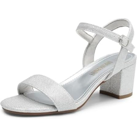 DREAM PAIRS Women's Open Toe Ankle Strap Low Block Chunky Heels Sandals Party Dress Pumps Shoes | Amazon (US)