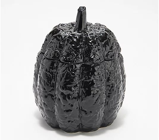 HomeWorx by Harry Slatkin Limited Edition Embossed Black Pumpkin | QVC