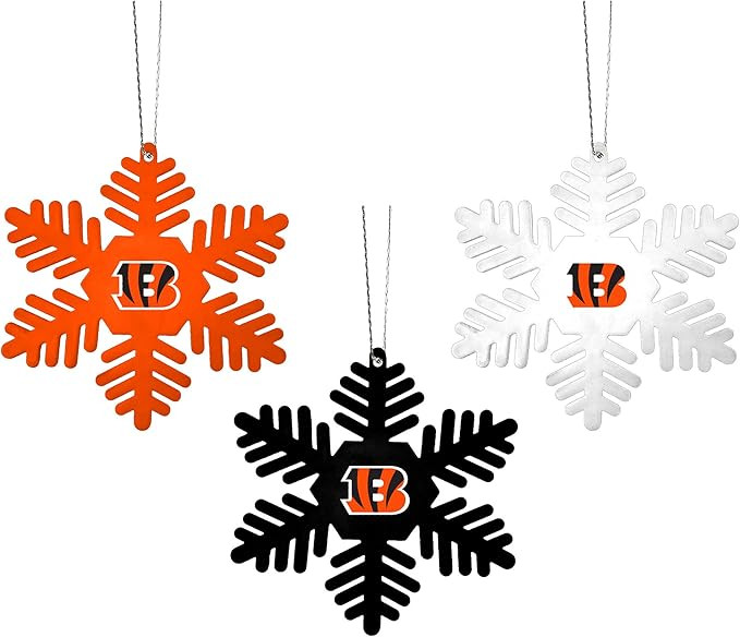 FOCO NFL Christmas Ornament Set - 3 Piece Multi-Colored Metal Snowflakes Holiday Tree Decoration ... | Amazon (US)