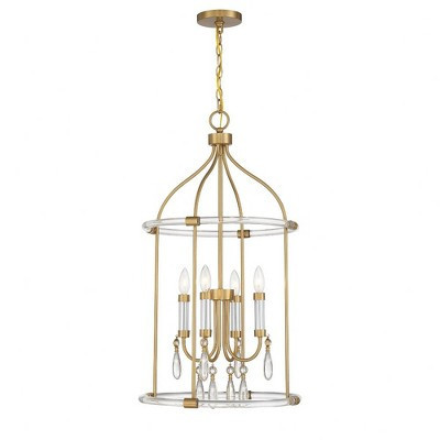 Savoy House Mayfair 4 - Light Pendant in  Warm Brass/Chrome | Target