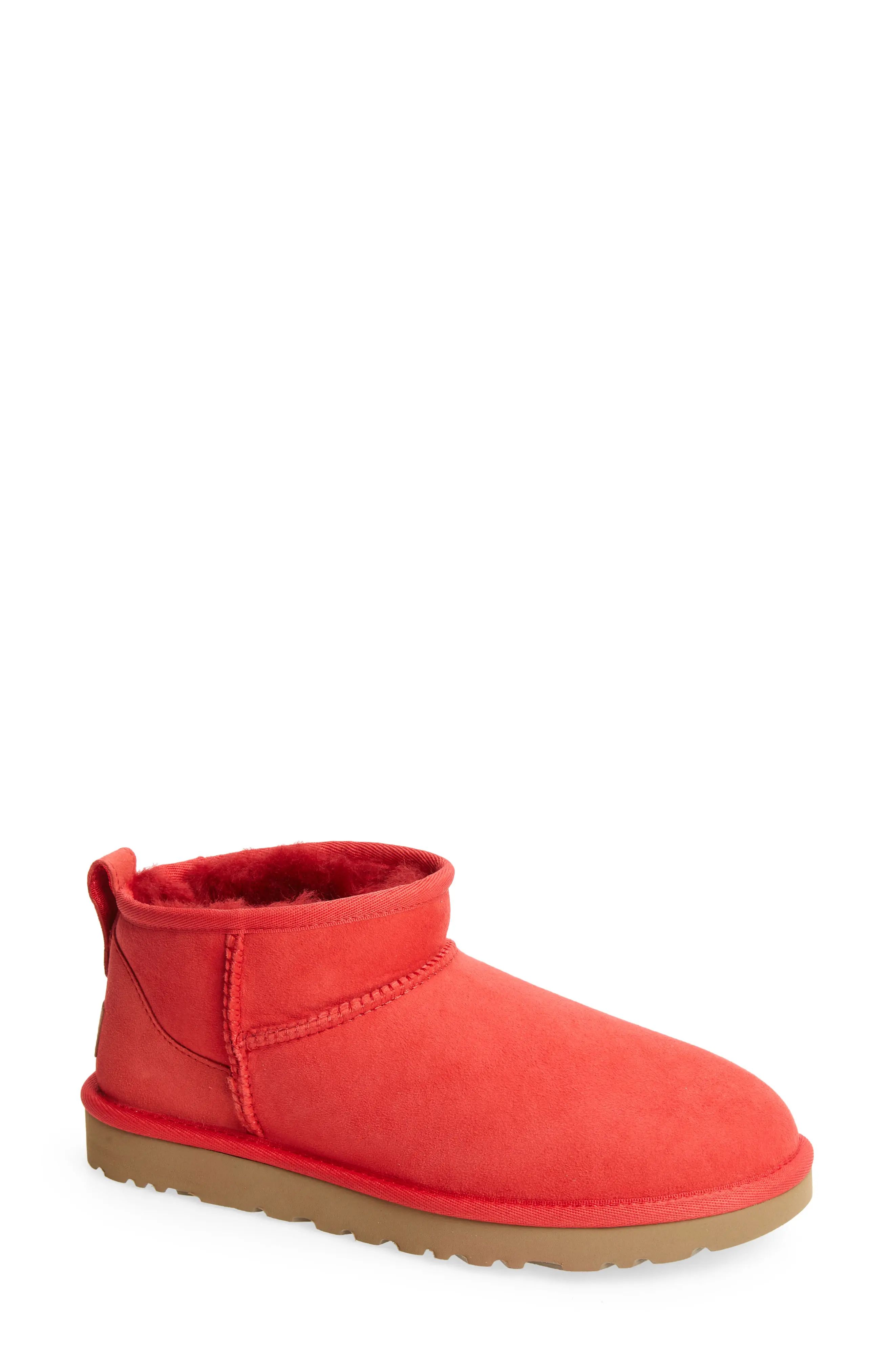 UGG(R) Ultra Mini Classic Boot, Size 6 in Ribbon Red at Nordstrom | Nordstrom