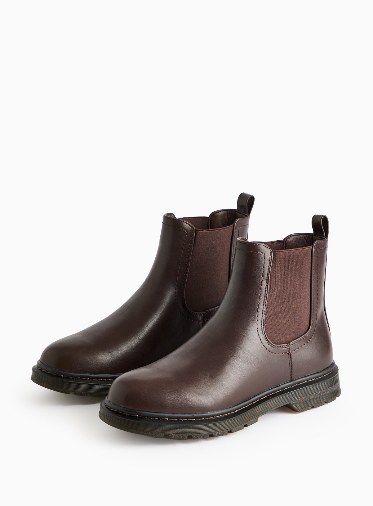 Men's Brown Faux Leather Chelsea Boots | Tu Clothing