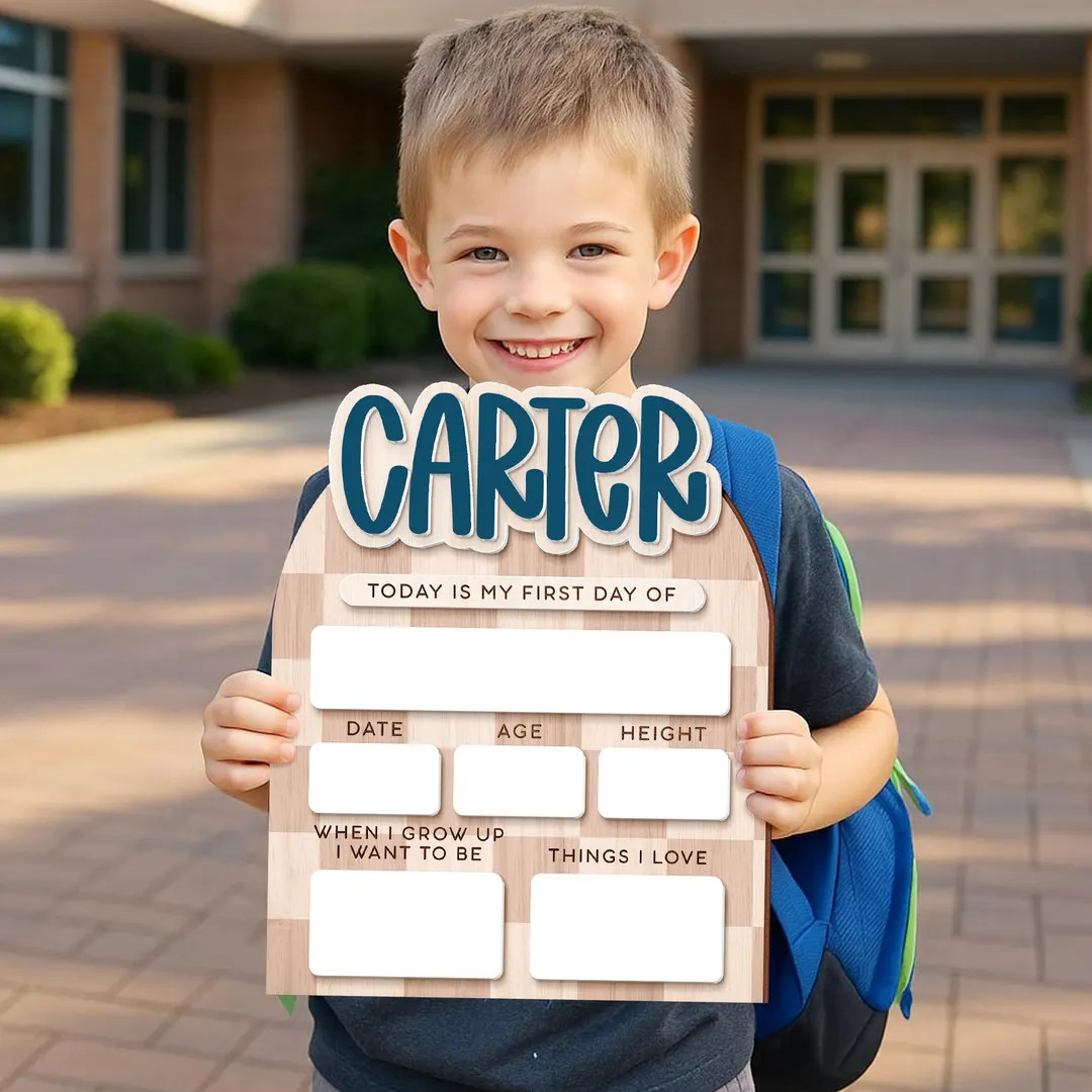 Personalized Back to School Gift, First Day of School Reusable School Sign, 1st Day of School Boa... | Etsy (US)