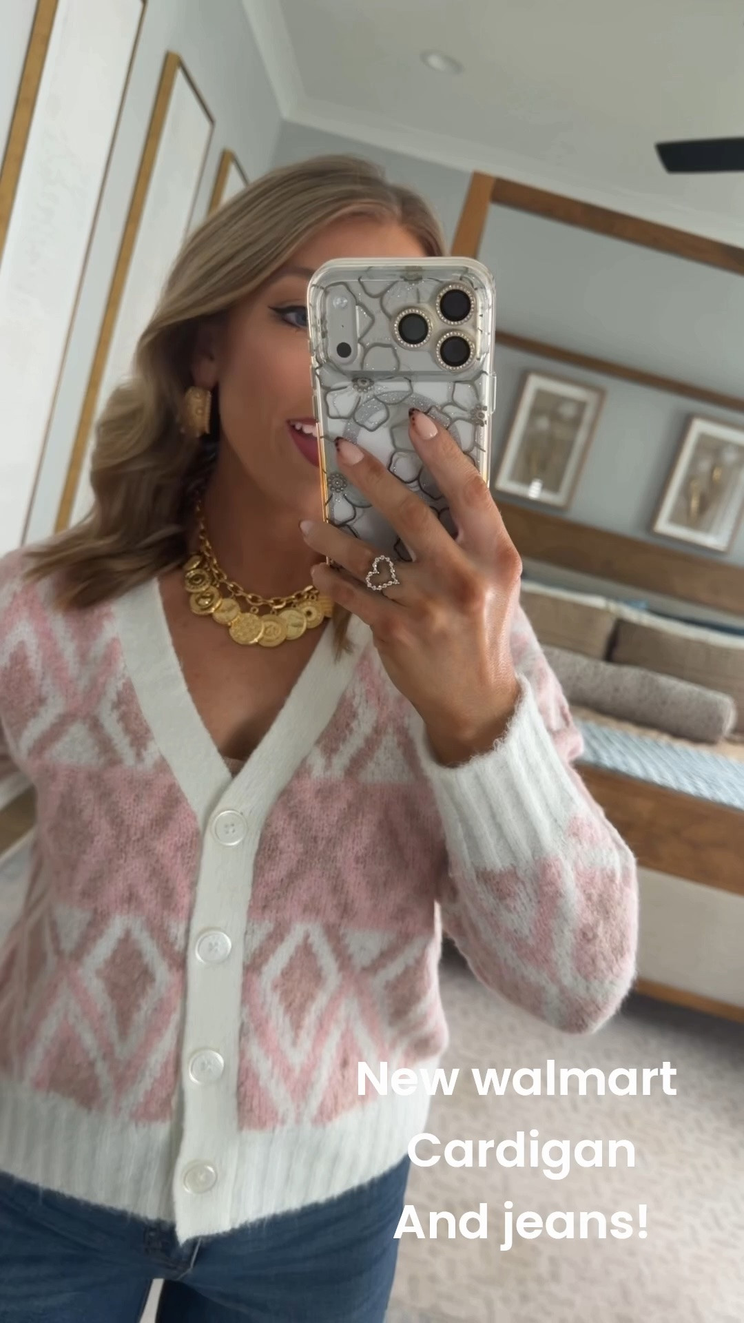 The prettiest Walmart cardigan find! 💕 This pink + ivory printed cardigan looks SO much more expensive than it is and is such an easy way to dress up your favorite jeans. Paired it with high-rise wide leg denim, neutral boots + gold jewelry for the cutest everyday outfit! Walmart fashion has been so good lately and this entire look is perfect for transitioning into cooler weather. ✨

#WalmartFashion #WalmartFinds #WalmartNewArrivals #WalmartStyle #AffordableFashion #FallOutfitIdeas #CardiganOutfit #WideLegJeans #AffordableStyle #WalmartOutfit

#LTKootd #LTKPetite
