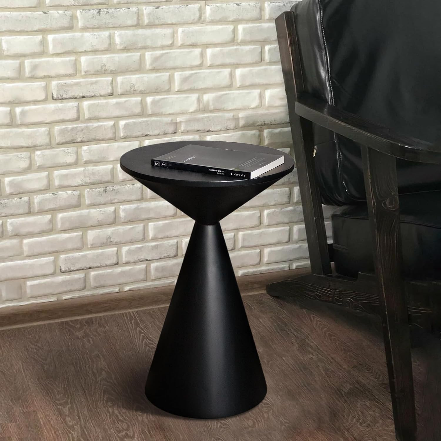 COVLON Small Drink Table, Round Martini Table, Drum End Table Side Table, Metal Accent Table,for Small Space Living Room, Bedroom, Black | Amazon (US)