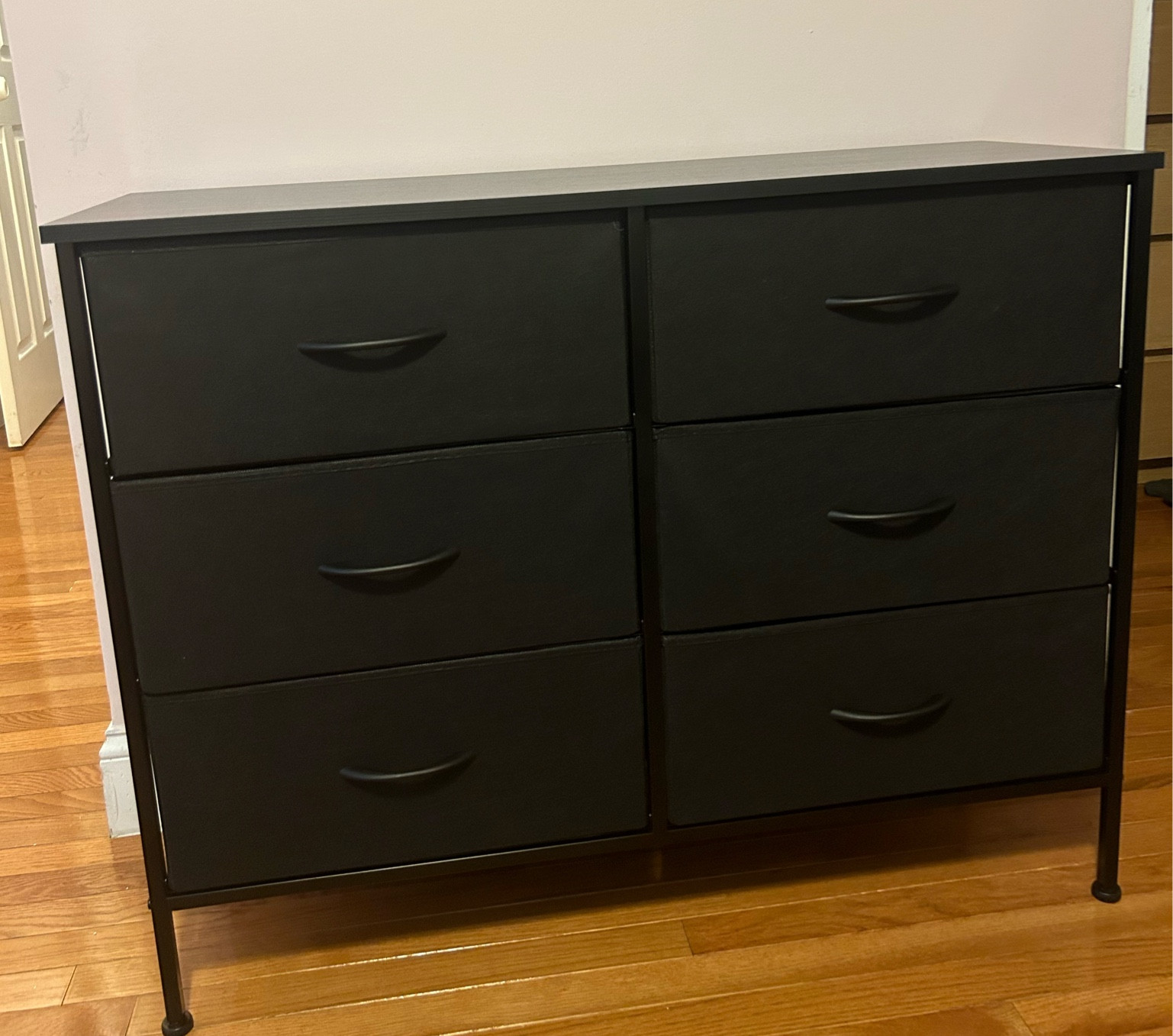 Sweetcrispy 6 Drawers Dresser for Bedroom, Kidsroom Furniture, Small Chest Tower, Storage Organizer Units for Clothing, Closet, Fabric Bins, Wood Top, Steel Frame, Lightweight, Assemble Tools Include