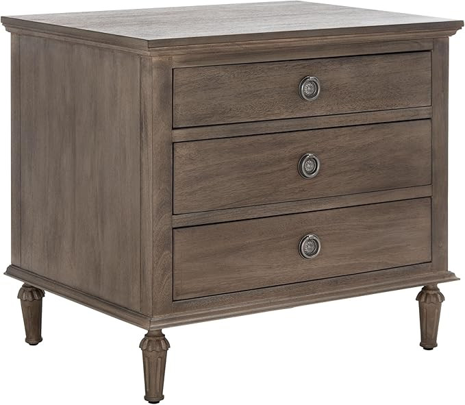 SAFAVIEH Couture Home Collection Lisabet Light Brown 3-Drawer Wood Nightstand Table (Fully Assemb... | Amazon (US)